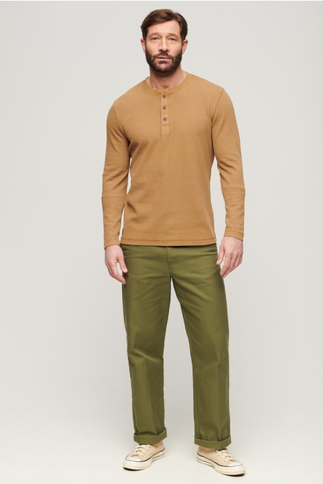 Superdry waffle long sleeve henley top